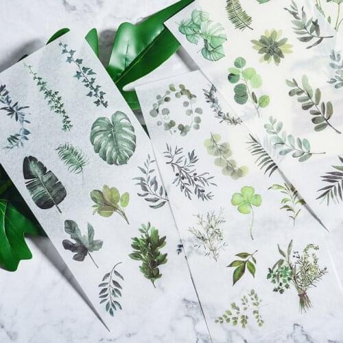 3pcs/lot Vintage Plants Feather Travel stamp adhesive paper sticker package DIY diary decoration sticker album scrapbooking