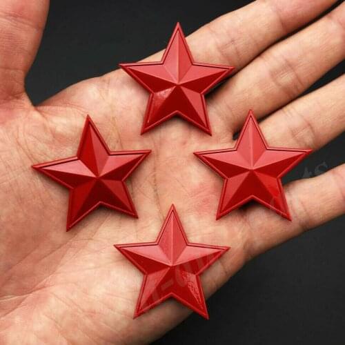 4pcs 3D Red Metal Pentacle Pentagram CPC Car Trunk Emblem Badge Decal Sticker