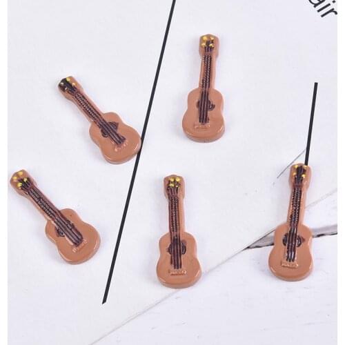 5 Pieces Guitar 1/12 Dollhouse Accessories Miniature Instrument Part for Home Decor Kid Wood Furniture Craft Ornament