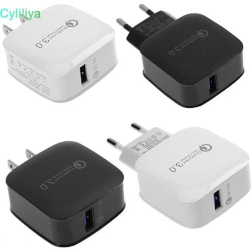 QC3.0 Adaptive Fast Charging Quick Charge Travel Adapter Home Wall Charger US EU Version For Samsung S8 S9 iPhone X Without Pack
