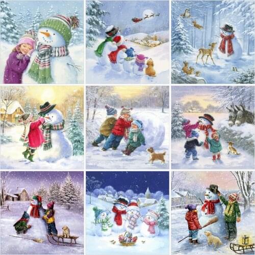 Evershine 5D DIY Diamond Embroidery Snowman Mosaic Art Diamond Painting Cartoon Picture Of Rhinestones Christmas Handmade Gift