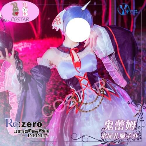 Anime Re:Life In A Different World From Zero Rem Ghost Uniform Party Dress Cosplay Costume Halloween Women lolita 2021