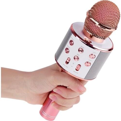 Bluetooth Wireless Microphone Speaker Professional K-Song Handheld Karaok Mic Music Player Singing Recorder KTV Mic