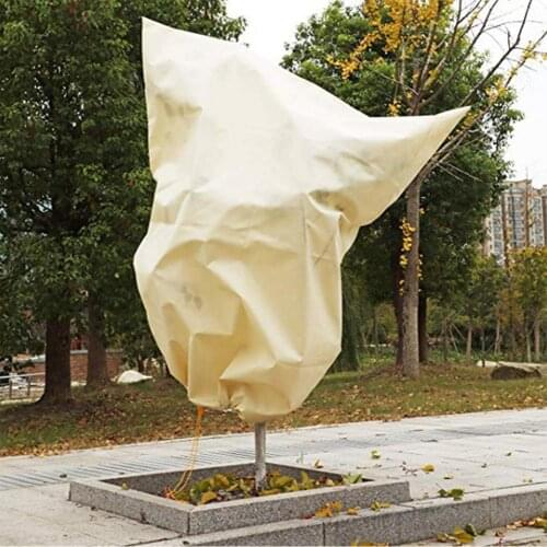 Large Winter Yard Garden Drawstring Plant Cover Frost Protecting Bag Frost Anti-Freeze Fruit Vegetable Net Protective Cover