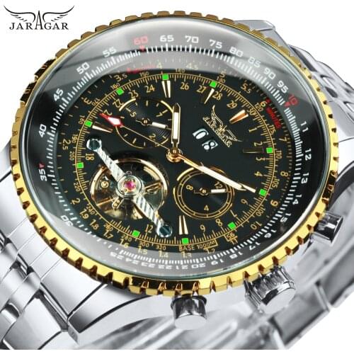 JARAGAR Tourbillon Wrist Watches for Men Automatic Mechanical Military Male Watch Calendar Multi Function Top Brand Luxury Reloj