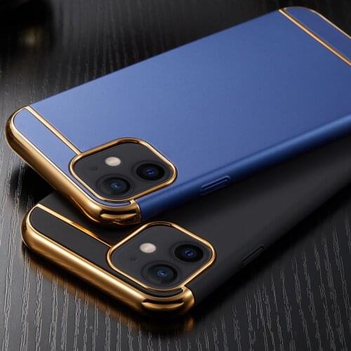 Luxury Full Cover Plating Phone Case For iPhone 12 11 Pro Max 6 6s 7 8 Plus 5 5s SE X XS Max XR PC Matte Hard Cover Case Capa