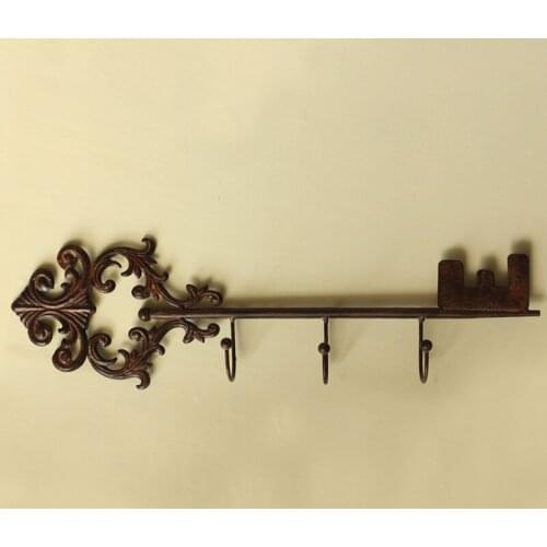 European creative retro metal Tieyi peg hook hanging hook key Home Furnishing mural decorations