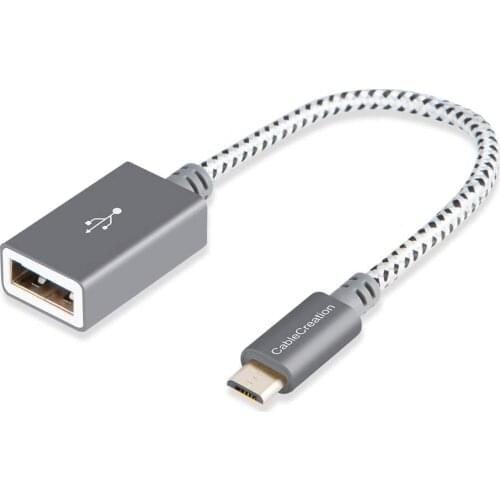 Micro USB 2.0 OTG Cable Braided On The Go Adapter Micro USB Male to USB Female Compatible with for phones,camera, Flash Drive