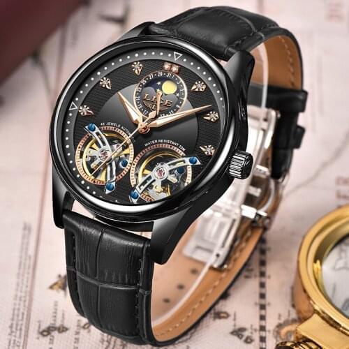 LIGE Authentic Top Brand Luxury Mens Watches Automatic Black Watch Men Stainless Steel Waterproof Business Mechanical Wristwatch