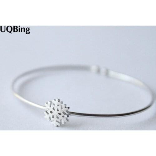 Fashion Beautiful 925 Sterling Silver Snow Flower Bangles Cuff Bangles & Bracelets Women Accessories Srebrna bransoletka