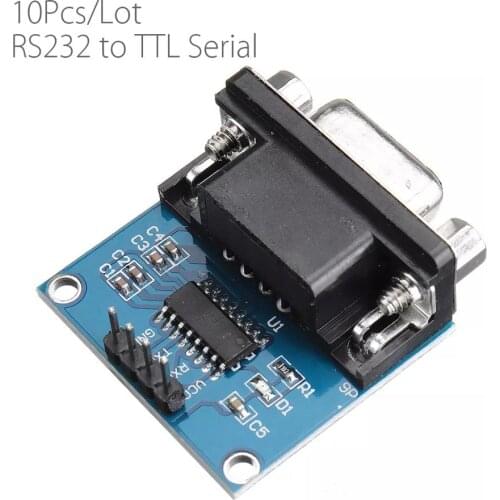 10pcs/lot RS232 to TTL Serial Port Converter Module DB9 Connector MAX3232 Serial Module