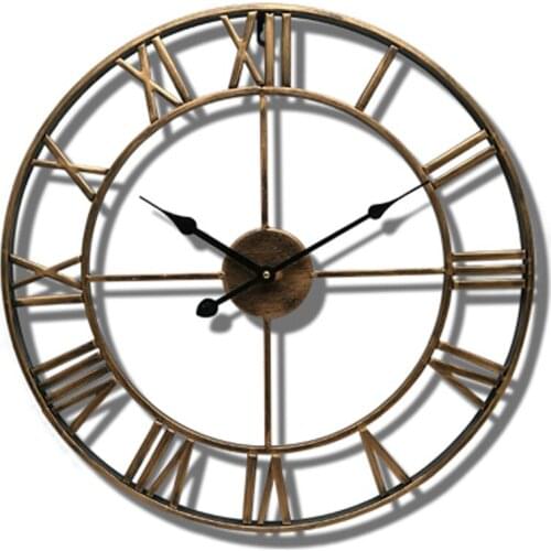 Wall Clock Pendant Ornament Quartz Quiet Round Needles Metal Decoration for Home Garden Gift Wall Clock Modern Design