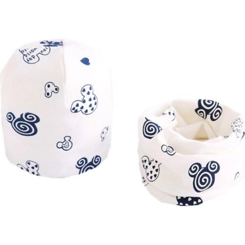 New 2020 Autumn Winter Boys Girls hat scarf set Spring Boys hat Children Hat Scarf-Collar set Cotton Plush Girls Hat Scarf Set