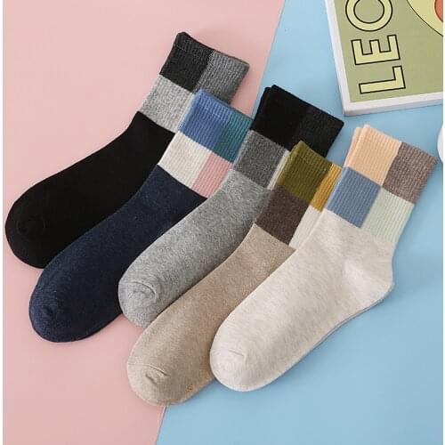 New Men And Women Cotton Trendy Middle Tube Plaid Socks Autumn And Winter Fashion Couple Socks Breathable Sweat-absorbent