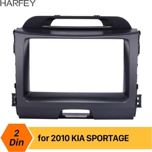 Harfey Double Din Car Radio Fascia for 2010+ KIA SPORTAGE Stereo Interface Audio Fitting Adaptor Trim Panel Kit Frame Dash Panel