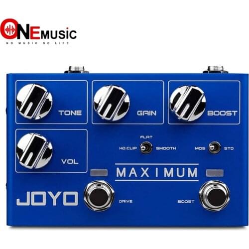 JOYO R-05 Maximum Overdrive Pedal Effect with Drive & Boost Dual Channel Guitar Pedal for Electric Guitar Effect True Bypass