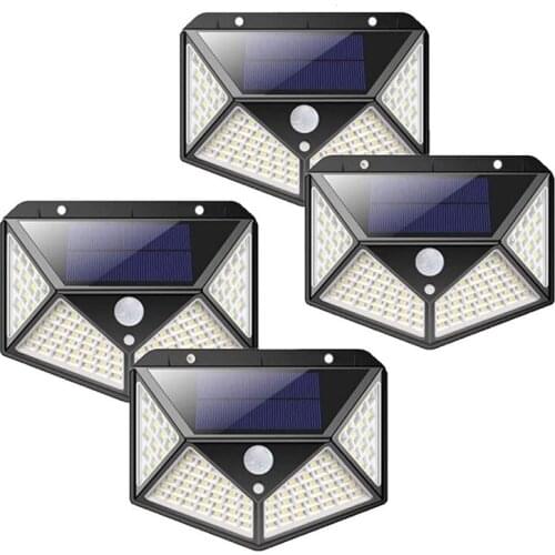 Led Solar Light Outdoor IP65 Waterproof Motion Sensor Solar Lamp 100 Leds Wall Lights Solar Powered for Garden Decoration