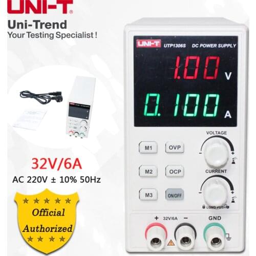 UNI-T UTP1306S Regulated DC Power Supply; 0-6A/0-32V Single Output Switching DC Power Supply