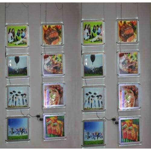 Pack/5units) A4 Double Sided Art Cable Hanging System,Wire Suspension Led Visual Displays for Hanging Signs & Ads