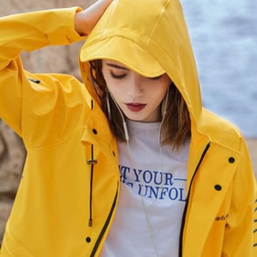 Yellow Long Men Raincoat Waterproof Coat Women Jacket Overall Raincoat Outdoor Windbreaker Impermeable Rain Coat Adult 6Y401