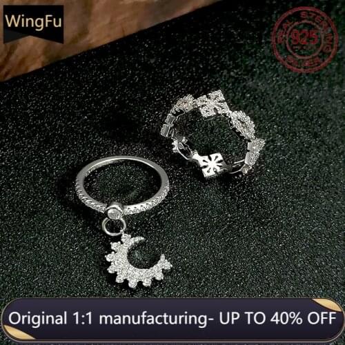 Women fashion s925 sterling silver moon pendant ring luxury brand Monaco jewelry trend birthday gift