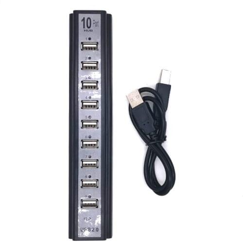 10 Ports USB 2.0 Hubs with AC Power Computer Peripherals Supply Adapter For Portablefor PC Laptop Notebook