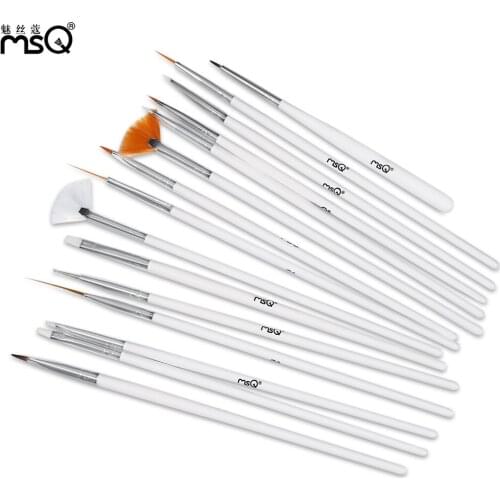 MSQ 15pcs Nail Art Dotting Pen Painting Drawing Brushes Set Cosmetic Tools Kits