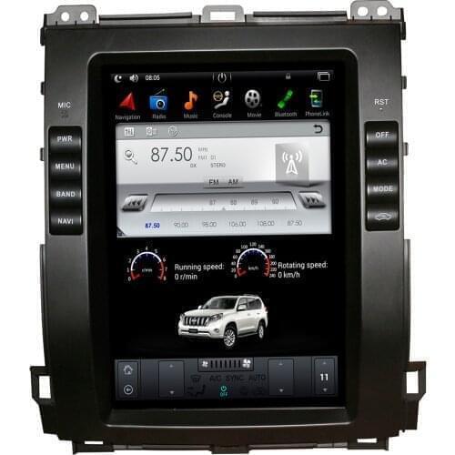 2 Din Tesla Style 10.4 inch Android 9.0 Car GPS Navigation DVD Player for Toyota Land Cruiser Prado 120 2002-2009/ Lexus GX470