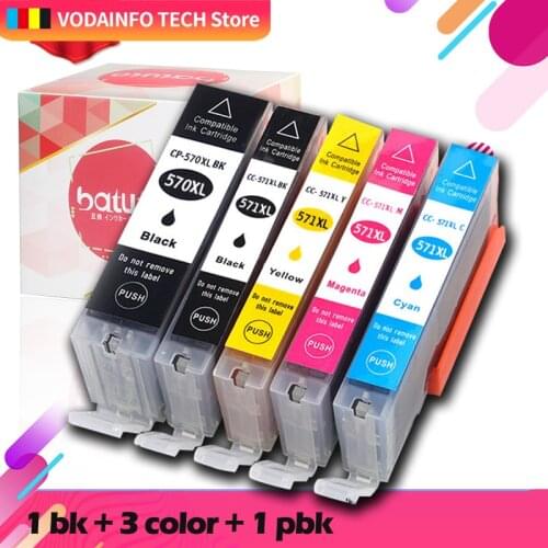 5pcs 570 571 PGI-570 CLI-571ink cartridge For canon PIXMA MG5750 MG5751 MG5752 MG6850 MG6851 MG6852 TS6050 TS5050 5051