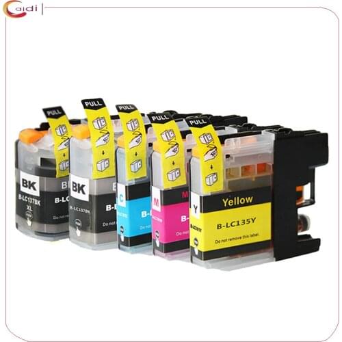 5Pack ink cartridge for brother LC137 / LC135 XL BK-C-M-Y compatible brother ink cartridge manufacturer LC 135 LC 137