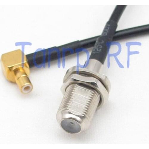 6in F female jack to SMB male right angle RF connector adapter 15CM Pigtail coaxial jumper RG174 extension cord cable