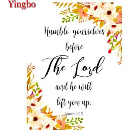 Diy Diamond Embroidery Bible Scripture Poetry Christ Color Flower 5D Diamond Painting Rhinestone Cross Stitch Kit Mosaic Decor