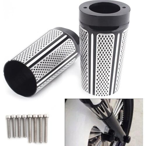 Motorcycle Aluminum Front Fork Boot Slider Cover For Harley Touring Electra Glide Road King 1984-2013 Models Accessories
