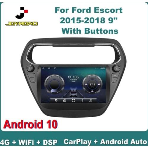 9" For Ford Escort 2015-2018 With Buttons Android 10 Carplay Auto 4G Sim WiFi DSP RDS Car Radio Multimedia Video Player GPS 2Din