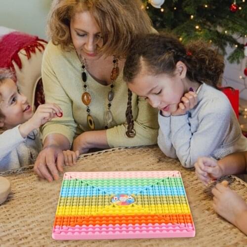 Big popper Game Rainbow Chess Board Fidget Toy Party Push Bubble poppet Board Sensory Toys Simple Dimple Antistress Relief Toy
