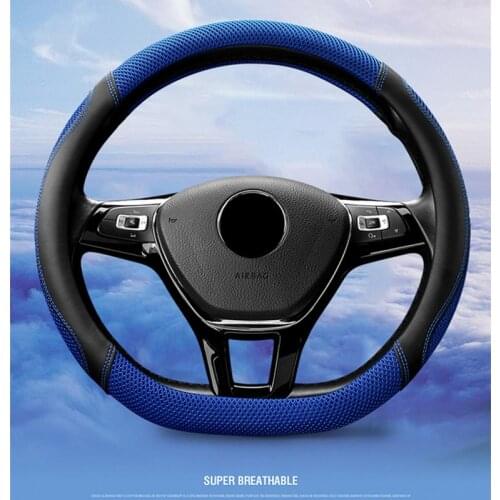 D serie sIce silk + Micro Fiber Leather Car Steering Wheels Covers 38CM/15'' Steering Wheel Hubs For VW GOLF 7 2015 POLO JATTA