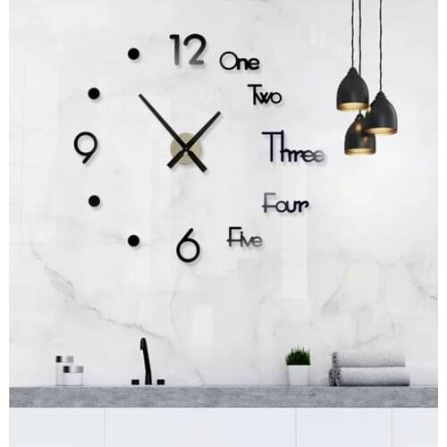 New Digital 3D Large Size Decoration Nordic Wall Clock Creative Clock Art Wall Clock Living Room DIY Personality Clocks Watch