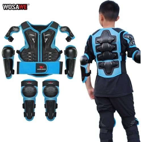 WOSAWE Kids Motorcycle Armor protector Sports Bicycle Bike Full Chest Armor Suit Motocross Armor chothes 2-4 years old Children