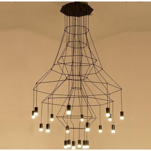 Designer Chandelier Lighting Modern for Living Dining Room Bedroom Nordic Wireflow Lobby Staircase Loft Kitchen Hanging Lamps