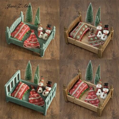 Jane Z Ann Newborn baby Christmas theme photograhy accessories elk pattern children studio shooting pillow hat props