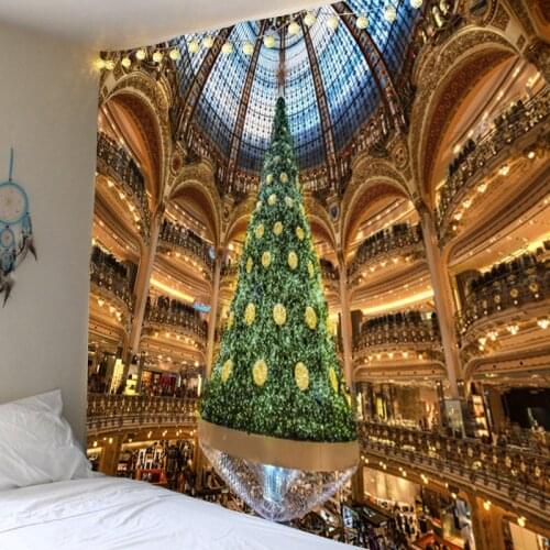 Christmas Tapestry Christmas Tree Art Ornament Christmas Home Decoration 2021 New Year Wall Decoration Cover Tapestry Decoration