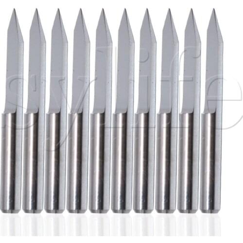 Carbide PCB Engraving Bits CNC Router Tool 35 Degree 0.1mm Silver Pack of 50