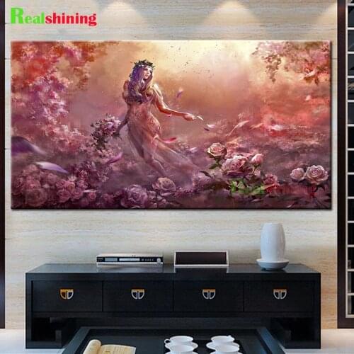 Fantasy Rose Fairy diamond painting full drill square embroidery diamond full Flower landscape diamond embroidery N1895