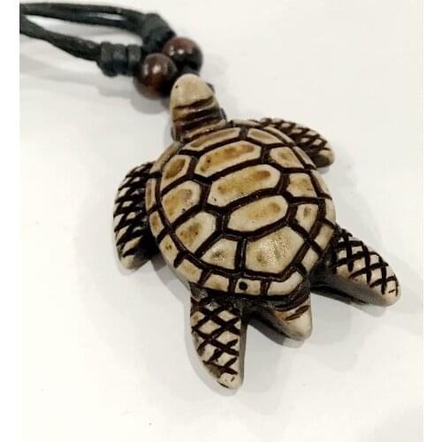 FREE SHIPPING yqtdmy 5 pcs Classic Handmade Yak Bone Tortoise Necklace