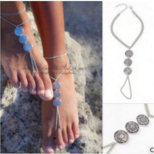 Korean Version Of The Personality Fashion Jewelry Beach Turkey Anklet Symbol Retro Metal Id Gloves Bohemian Anklet