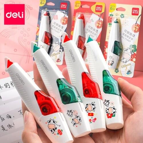 Cattel Year Special Replaceable Correction Tape 5mm Modify Writing Mistake Cover Belt Sticky For All Pens School Test 71462