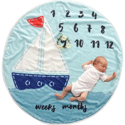 Round Baby Blanket Autumn Autumn Winter Flannel Blanket Newborn Infant Crawling Mat Birthday Memorial Photography Blanket