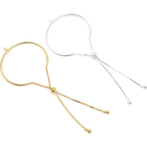 Round Bracelets Zinc Based Alloy Bracelet Accessories Findings Silver Color Gold Color 17.8cm(7") long DIY Jewelry Making,1 Pc