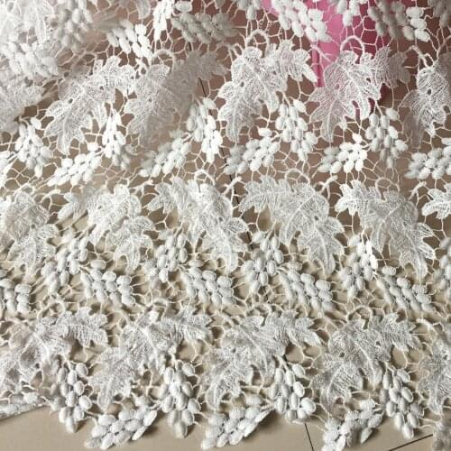 2y High Quality White Water Soluble Embroidery African Cord Lace Guipure French Lace Fabrics For Nigerian Wedding Party Dentelle