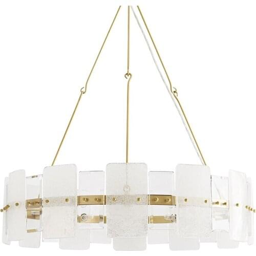 Light luxury glass crystal personality modern simple small apartment dining room bedroom study round chandelier